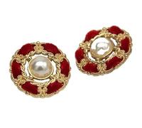 botones de perlas de alta calidad, Faux Pearl Button 25mm Multicolor 6 Or 10 Pcs For Sewing And DIY Crafts(Red,25mm 10pcs)