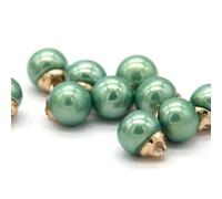 botones de perlas de alta calidad, Sewing Pearls Button Faux Pearl Shank Buttons Multicolor 10mm Pack of 20(Dark Green)