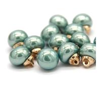 botones de perlas de alta calidad, Sewing Pearls Button Faux Pearl Shank Buttons Multicolor 10mm Pack of 20(Grün)