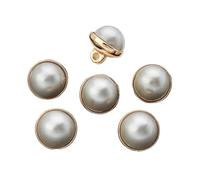 botones de perlas de alta calidad, Sewing Pearls Button Faux Pearl Shank Pack of 10 Multicolor(Grijs)