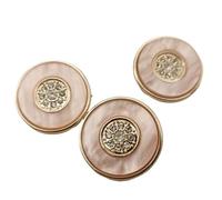 Botones de perlas diamantes imitación, botones costura metal rosa for abrigos ropa, tamaños múltiples, 18 piezas(18mm 6pcs)