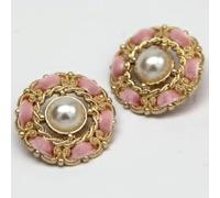 Botones de perlas grandes de 25 mm para abrigo de mujer, estilo vintage, para coser en chaquetas, trajes, vestidos, manualidades hechas a mano, color rosa, 25 mm, 6 unidades