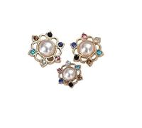 Botones de perlas imitación 18/23/25 MM for accesorios costura ropa Para Abrigo, Blazer, Joyas(Gold,23mm 6pcs)