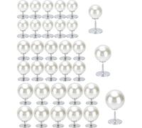 Botones de perlas sin coser, 30 unidades, broche, recortar, clips, camisas, cárdigans, blusa, botones extraíbles, botón vaquero, botón de repuesto para ropa, manualidades (10 mm, 12 mm, 14 mm, blanco)