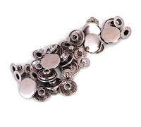 Botones de Presión Metálicos, 50 Piezas, Redondos, Latón, 15mm, Color Plata, para Ropa, Chaquetas, Mochilas, Carteras, Cinturones