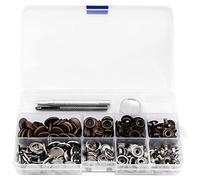 botones de presion metalicos + Akozon 50pcs Botones de Presión Metal con Herramientas de Fijación bonton a Presión para Manualidades de Cuero 17mm