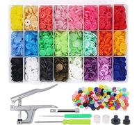 Botones de Presion T5 Botones Snaps Plastico Resin Botones con Alicates de Presión conde Plástico Botón de Presión de Resina DIY 24 Colores 12mm Conjunto de botones 360 Set