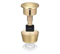 Botones de repuesto para cisterna de inodoro de doble acción dorado (oro | Compatible con la mayoría de cisternas, aspecto cepillado dorado, cuerpo duradero de plástico, opciones de descarga completa