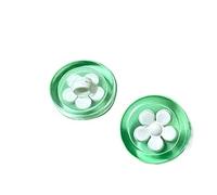 Botones De Resina 10 Uds hermosos botones de flores 18mm redondo transparente vástago plástico accesorios DIY(White)