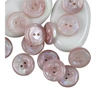 Botones De Resina 12 Uds. Botones de resina florales vibrantes botón redondo nacarado 2 agujeros for suministros costura DIY hechos a mano ropa(Pink,20mm-12pcs)