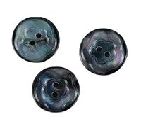 Botones De Resina 12 Uds. Botones de resina florales vibrantes botón redondo nacarado 2 agujeros for suministros costura DIY hechos a mano ropa(Black,15mm-12pcs)