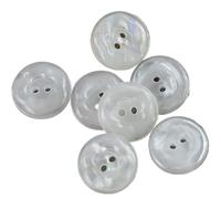 Botones De Resina 12 Uds. Botones de resina florales vibrantes botón redondo nacarado 2 agujeros for suministros costura DIY hechos a mano ropa(White,20mm-12pcs)