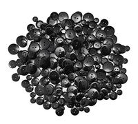 Botones de Resina, 300pcs Botones Manualidades, 20mm 15mm 10mm Botones de Ropa para Niños, 2 Agujeros Botones Negros con Caja de Almacenaje, Botones para Costura/Traje/Camisa/Bricolaje/Mercería