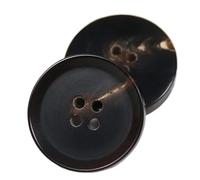 Botones de resina, Botón de cuatro ojos cuerno genuino vintage negro marrón oscuro 15-30 mm 70 piezas(Dark Brown,20 mm-10 Pcs)