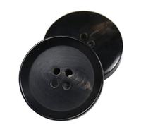 Botones de resina, Botón de cuatro ojos cuerno genuino vintage negro marrón oscuro 15-30 mm 70 piezas(Black,25 mm-10 Pcs)