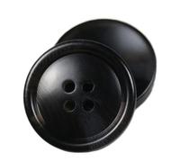 Botones de resina, Botones de resina redondos extra grandes, cuatro ojos, multicolor, varios tamaños, 70 piezas for abrigos y trajes(Black,15 mm-10 Pcs)