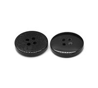 Botones de resina de 4 agujeros de 15-25 mm para abrigo, chaqueta, traje y cortavientos.,Negro,20 mm - 15 piezas
