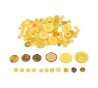 Botones de resina de colores mixtos de 50 g, cierres de costura redondos de 12-28 mm para manualidades, álbumes de recortes, tarjetas, reparación de ropa, accesorios de disfraces (amarillo)