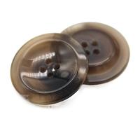 Botones de resina esmaltada Beige cuerno marrón 30mm para coser mujeres cárdigan traje abrigo suéter accesorios decorativos hechos a mano, Marrón, 21mm 15 piezas