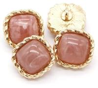 Botones de ropa* Botón de metal, botones de lujo, botón de costura, 5 uds. Botones cuadrados de metal dorado for mujer, botones de costura for ropa, chaqueta Vintage, suéteres, vestidos, accesorios de