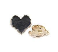 Botones de ropa de 15/20/25mm, suministros de costura, botones de corazón coloridos para abrigo, accesorios de costura para ropa, 10 Uds, Negro, 20mm