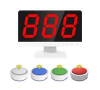 Botones de Sonido, timbres inalámbricos para Juegos con Temporizador de Cuenta Regresiva y 4 Puntas de Color, recursos para el profesorado para Uso Diario (3 timbres)