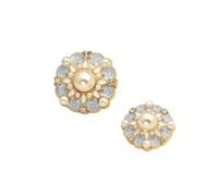 Botones de Strass 6 botones de lujo con forma flor 18/23 mm for ropa mujer, abrigos, perlas diamantes imitación for suéteres, accesorios costura para Manualidades(Pink,23mm-6pcs)