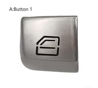 Botones de tapa de repuesto para interruptor de elevación de ventana eléctrica, compatible con Clase C W205 2015-2020, GLC W253 2015-2021, Clase E W213 2016-2021, plateado (A)