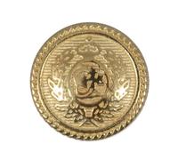 Botones de vástago de metal con emblema de escudo dorado, 15 mm, paquete de 4, botones heráldicos coronados para chaquetas, abrigos y uniformes Giddy Square