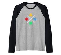 Botones del Mando Let's Play Game Gamer Life Classic Camiseta Manga Raglan
