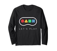 Botones del Mando Let's Play Game Gamer Life Classic Manga Larga