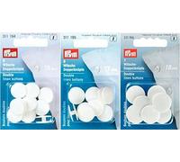 Botones dobles para lencería, 17 mm, blanco, 8 piezas