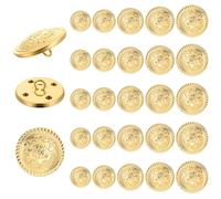 Botones dorados para blazer, 50 botones vintage para costura, botón de latón para trajes, chaquetas, jeans, manualidades, botón de emblema para mujeres y hombres
