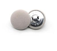 Botones forrados de tela, Botones redondos de Metal cubiertos tela, costura artesanal, Multicolor, 11-25mm, 10 Uds(Beige,18MM)