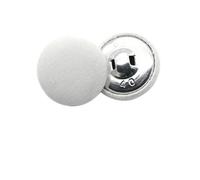 Botones forrados de tela, Botones redondos de Metal cubiertos tela, costura artesanal, Multicolor, 11-25mm, 10 Uds(White,15MM)