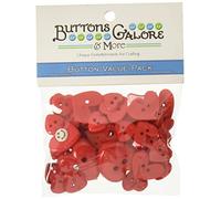 Botones Galore diseño de Corazones Rojos diseño de botón de plástico Resistente