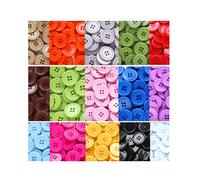 Botones GANSSIA de 25 mm (1 pulgada), 15 colores surtidos, para coser, con parte trasera plana, multicolor, paquete de 90 con caja (6 unidades po