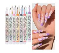 -Botones | Herramientas de pintura de manicura de 12 colores,Pines de 0,7 mm - para niñas acrílicas para modelar, puntear y dibujar en casa Salón de belleza y cuidado personal