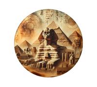 Botones laminados de 6 cm, diseño de misterio egipcio antiguo, jeroglíficos, paquete de 5, insignias redondas con acabado brillante y cierre seguro