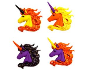 Botones mágicos extraños por Dress It Up Botones y adornos. - Unicornios místicos brillantes con temática de otoño - Juego de 4