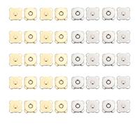 Botones Magnéticos, 20 Pieza 14mm Botones de Presión Botón de Metal para Coser, Manualidades, Ropa, Bolsos, Bricolaje Arte de Proyectos (Plata y Oro)