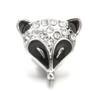 Botones metálicos a presión, botones para vaqueros Botones 5 unids/lote de diamantes imitación búho cristal negro, botón a presión 40 estilos, botones a for joyería, collar pulsera a 18mm(KB689 BK)