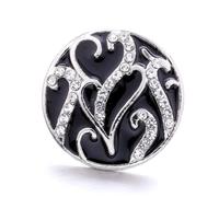 Botones metálicos a presión, botones para vaqueros Botones 5 unids/lote de diamantes imitación búho cristal negro, botón a presión 40 estilos, botones a for joyería, collar pulsera a 18mm(KB649 BK)