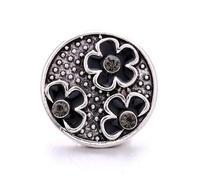 Botones metálicos a presión, botones para vaqueros Botones 5 unids/lote de diamantes imitación búho cristal negro, botón a presión 40 estilos, botones a for joyería, collar pulsera a 18mm(KB861 BK)