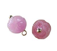 botones metálicos, Botones for coser, 20 piezas de 10 mm con vástago, pequeños botones costura en forma flor for cheongsam, cárdigans y camisas(E)