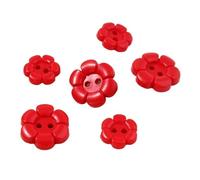 botones metálicos, Botones for coser, 30 unidades, con forma de flor, bonitos botones decorativos for ropa, cárdigans y camisas(Red,11mm)