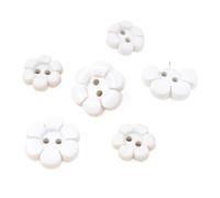 botones metálicos, Botones for coser, 30 unidades, con forma de flor, bonitos botones decorativos for ropa, cárdigans y camisas(White,11mm)