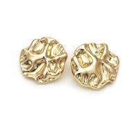 Botones metálicos de forma irregular, con estampado de rosas en relieve para coser trajes y suéteres.,Color 3,11 mm