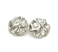 Botones metálicos de forma irregular, con estampado de rosas en relieve para coser trajes y suéteres.,Color 4,11 mm