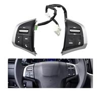 Botones multifunción en el Volante Para Isuzu D-Max DMAX Para CHEVY Dmax 2019 Para Trailblazer 2014 Botón Volante Automóvil Interruptor Control Crucero Botón(Silver Black)